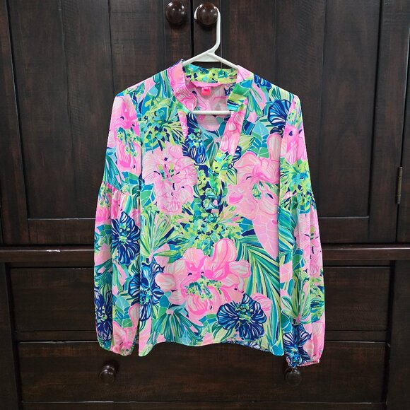 Lily Pulitzer Elsa Silk Top - Picture 1 of 4